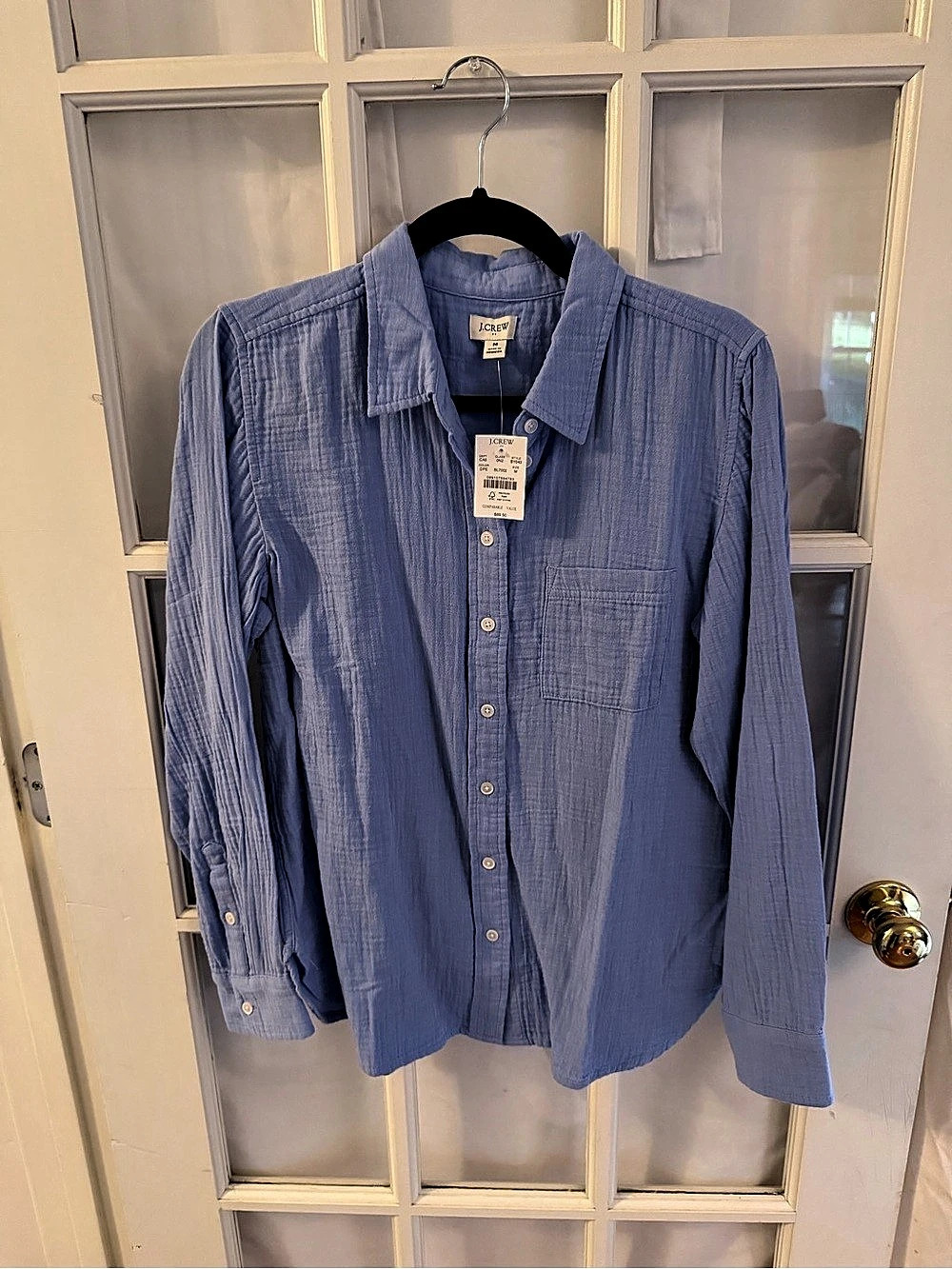 J.CREW Double-gauze button-up shirt Blue Medium NWT